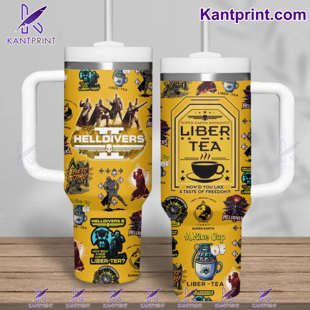 Helldivers Games Custom Stanley Quencher 40oz Stainless Steel Tumbler With Handle - Lemoneer