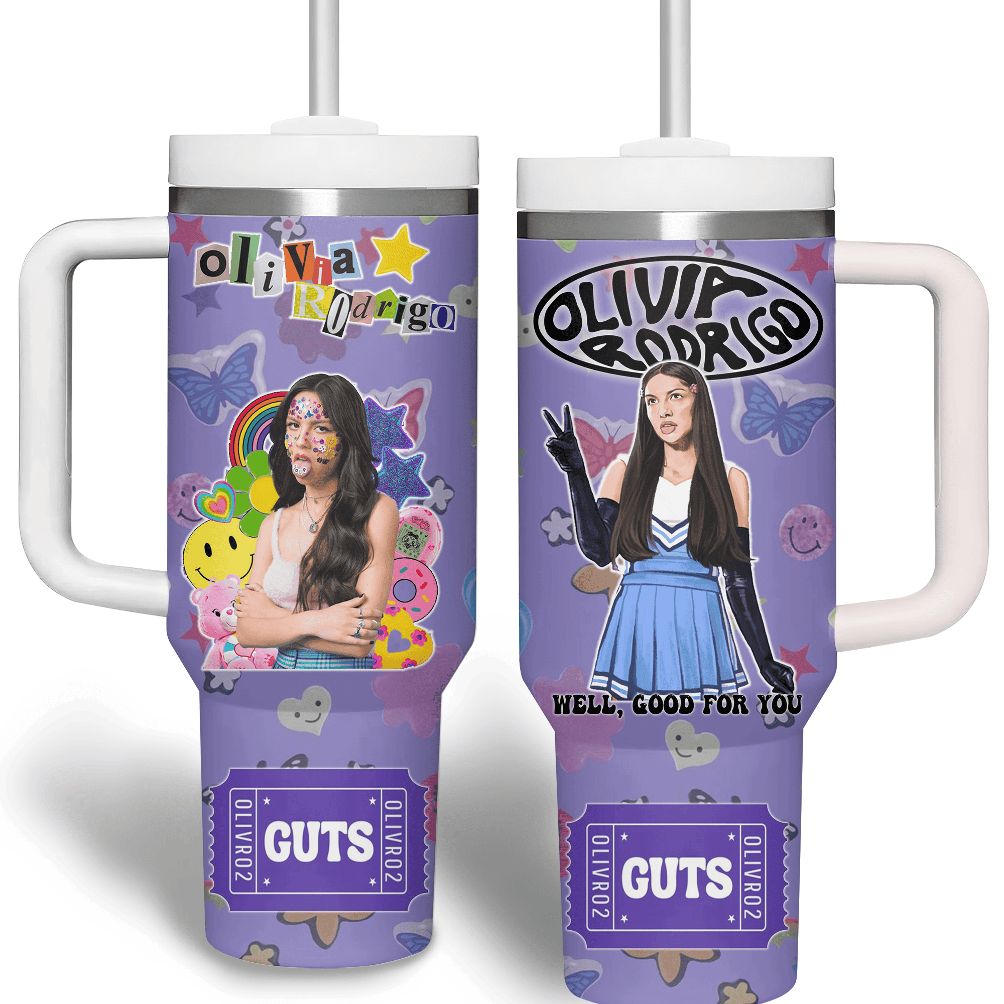 Olivia Rodrigo Music Custom Stanley Quencher 40oz Stainless Steel Tumbler - Lemoneer