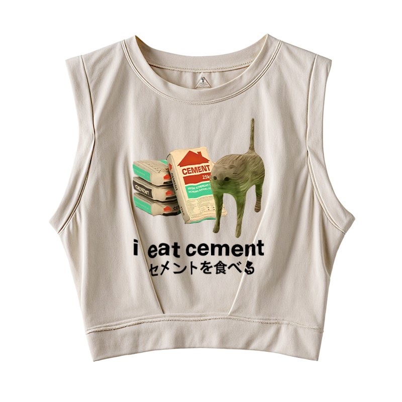Tspinners I Eat Cement Sleeveless Crop Top